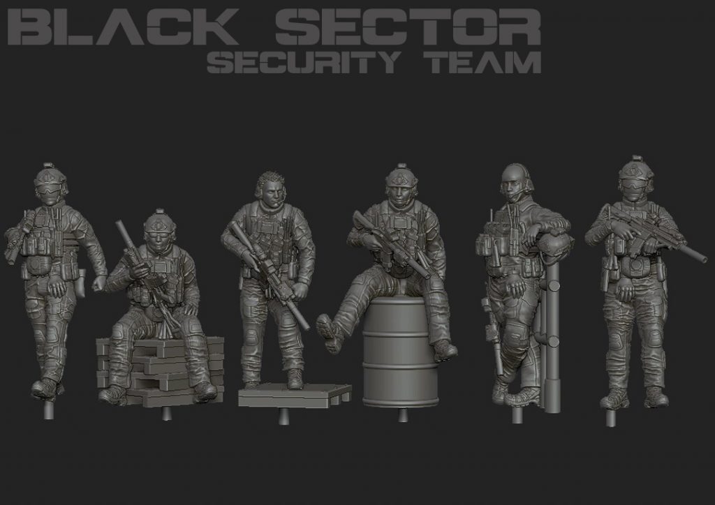 28mm Modern GUNSLINGER: Black Sector GIG 'Security Team' main image 1